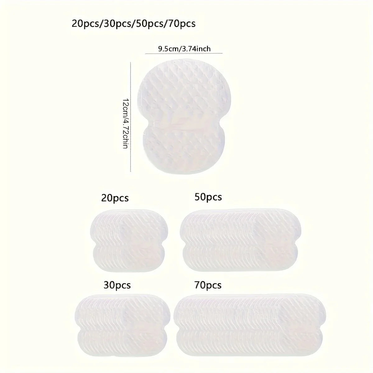 20Pcs/30Pcs/50Pcs/70Pcs Underarm Sweat Pads, Washable Sweat Absorbing Guards, Dress Sweat Perspiration Pads Shield