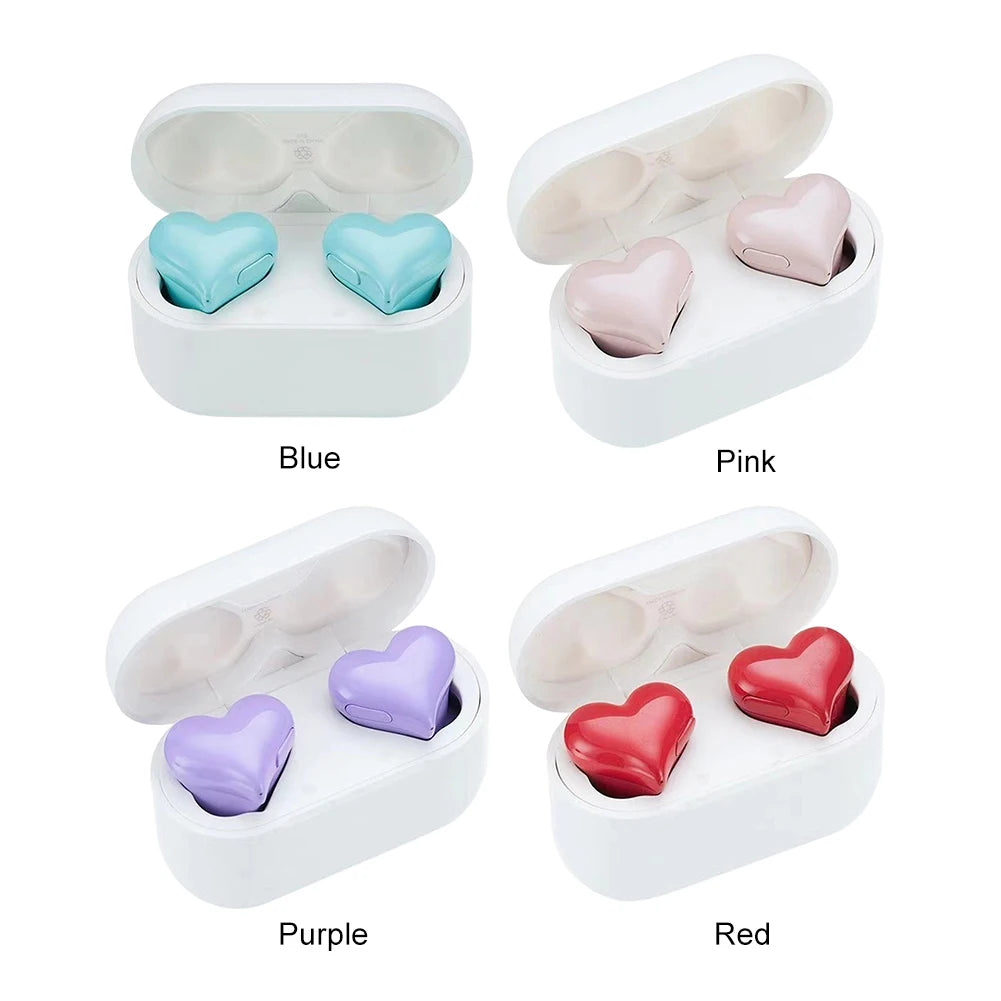 Fashion Wireless Earphones Hi-Fi Stereo Headphones Heartbuds Bluetooth-Compatible in Ear Noice Cancelling for Student Girl Women