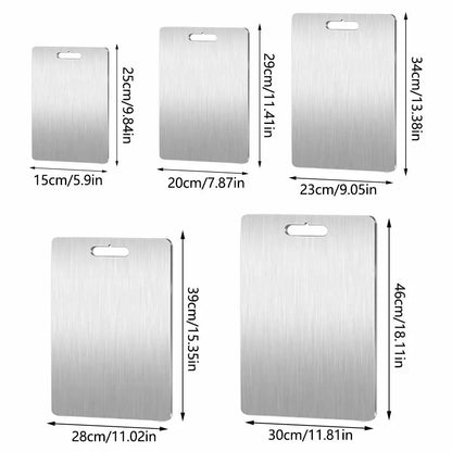 Double Thick Titanium Cutting Boards Stainless Steel for Home Kitchen Cooking Board Meat Fruits Vegetables Bread Outdoor Camping