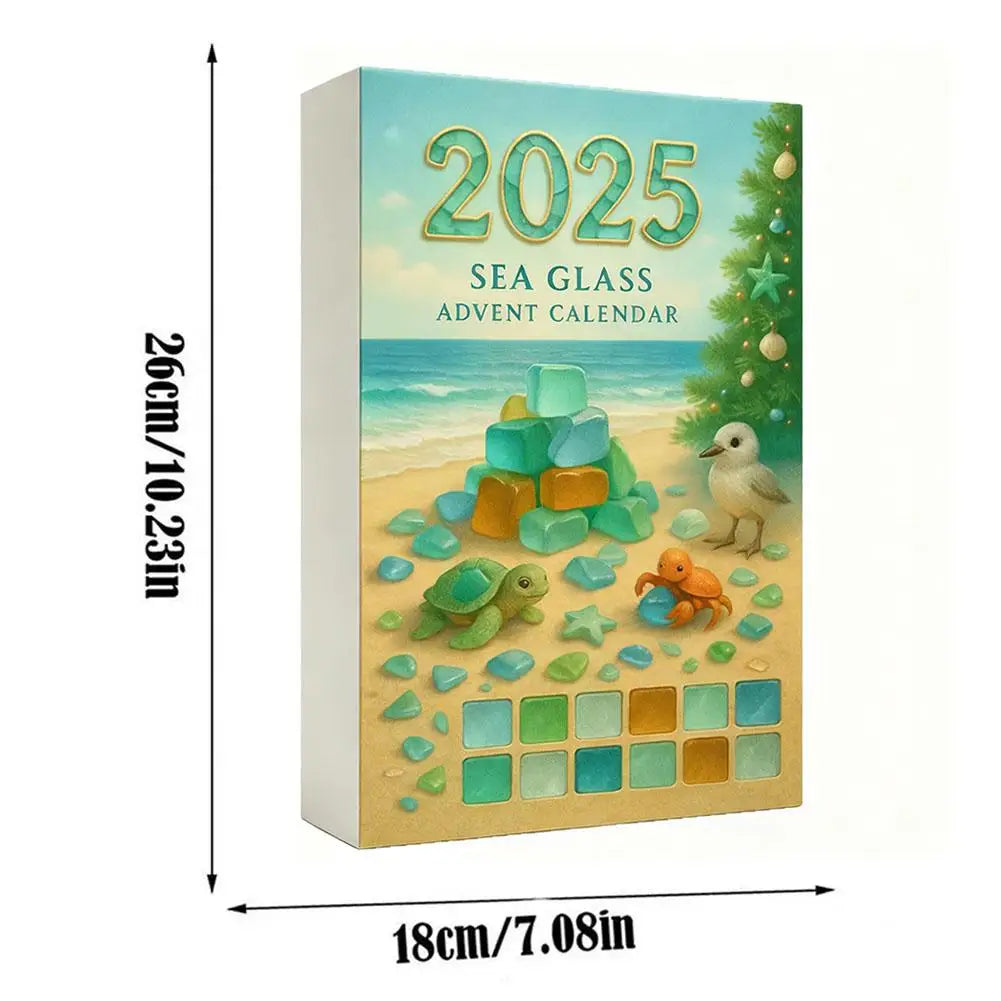 2025 Sea Glass Christmas Tree Advent Calendar Festival Blind Box Acrylic Pendant Christmas Decoration