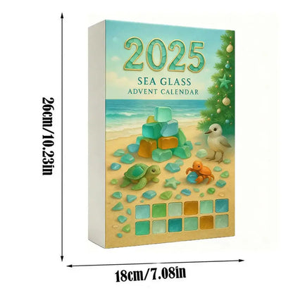 2025 Sea Glass Christmas Tree Advent Calendar Festival Blind Box Acrylic Pendant Christmas Decoration