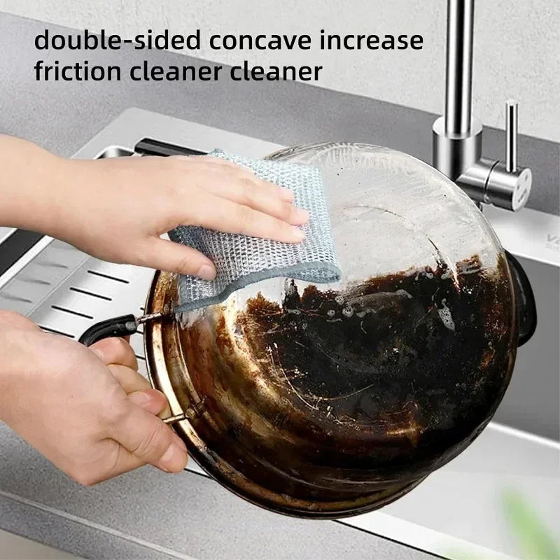 1-20PCS Magic Cleaning Cloth Thickened Double -Sided Metal Steel Wire Rags Kitchen Dish Pot Washdishing Cloths Towel Clean Tools