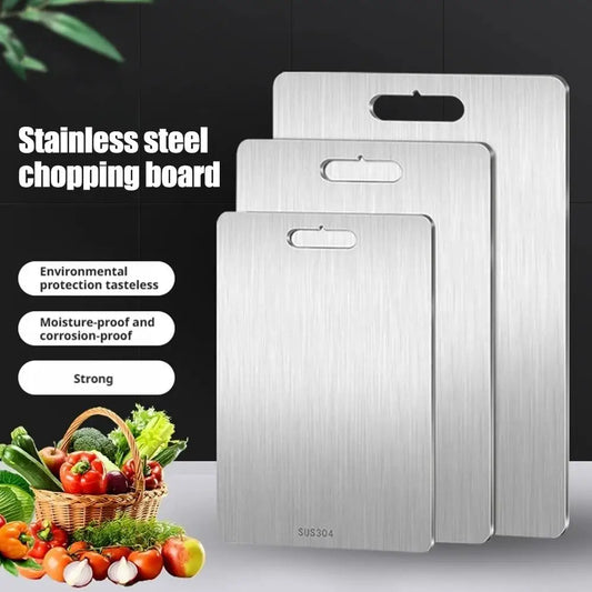 Double Thick Titanium Cutting Boards Stainless Steel for Home Kitchen Cooking Board Meat Fruits Vegetables Bread Outdoor Camping