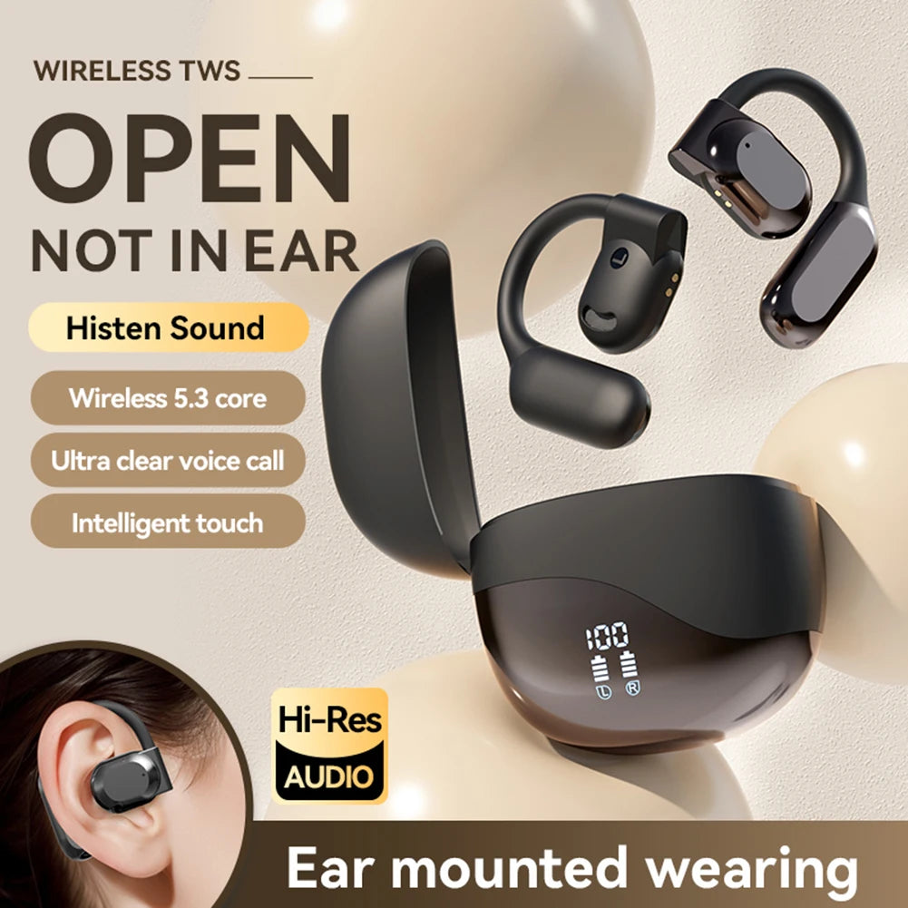 M62 Smart Translator Earbuds Bone Conduction Real Time Bluetooth-Compatible 5.4 Two-Way Voice Translator Translator Headset
