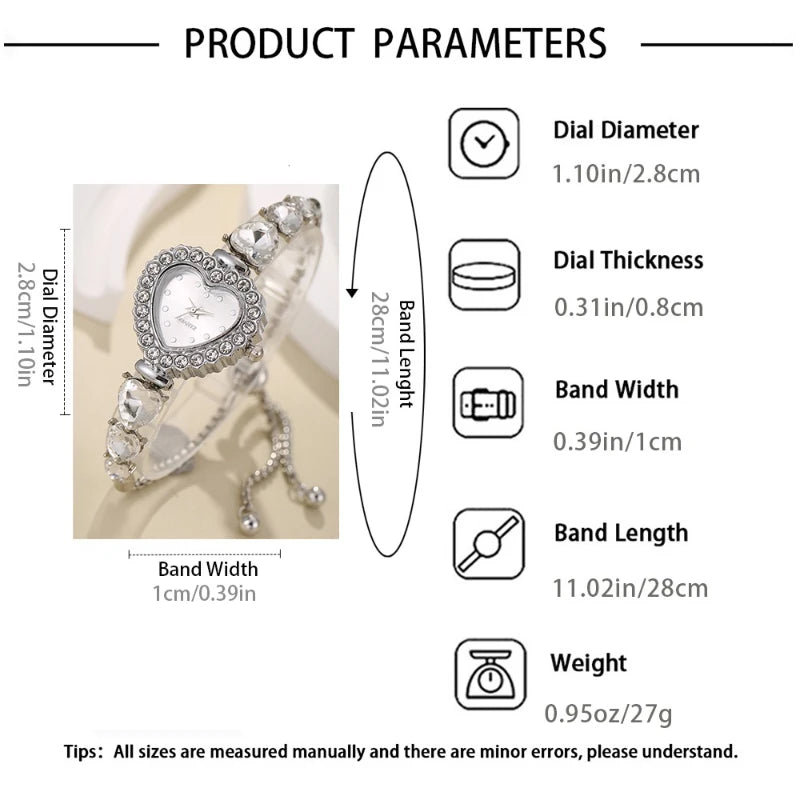 New Fashion Heart-Shaped Ribbon-Strap Flower Watch for Women with Adjustable Bracelet Quartz Wristwatches Reloj Mujer