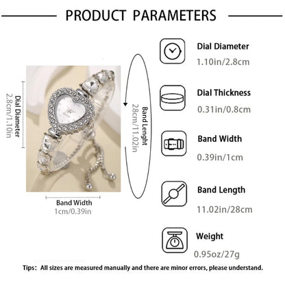 New Fashion Heart-Shaped Ribbon-Strap Flower Watch for Women with Adjustable Bracelet Quartz Wristwatches Reloj Mujer