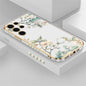 Phone Case for Samsung Galaxy S25 Ultra S 25 S24 plus S23 FE S22 Ultra S21 plus Fashion Flower Pattern Silicone Plating Cover