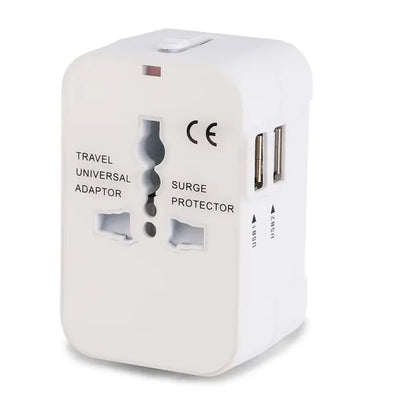 Foldable All-In-One Universal Travel Adapter EU UK US AU Power Charger Adapter Outlet Converter Socket with Dual USB 2.1A Port