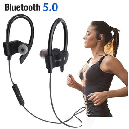 Wireless Headphones Earloop Ear Hook Earbuds Wireless Bluetooth Headset Handsfree Neckband with Mic Bluetooth Earphones