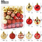50Pcs/Box Christmas Tree Balls Ornament Red Gold Hanging Bauble Pendant 2025 Christmas Decoration for Home 2026 New Year Gifts