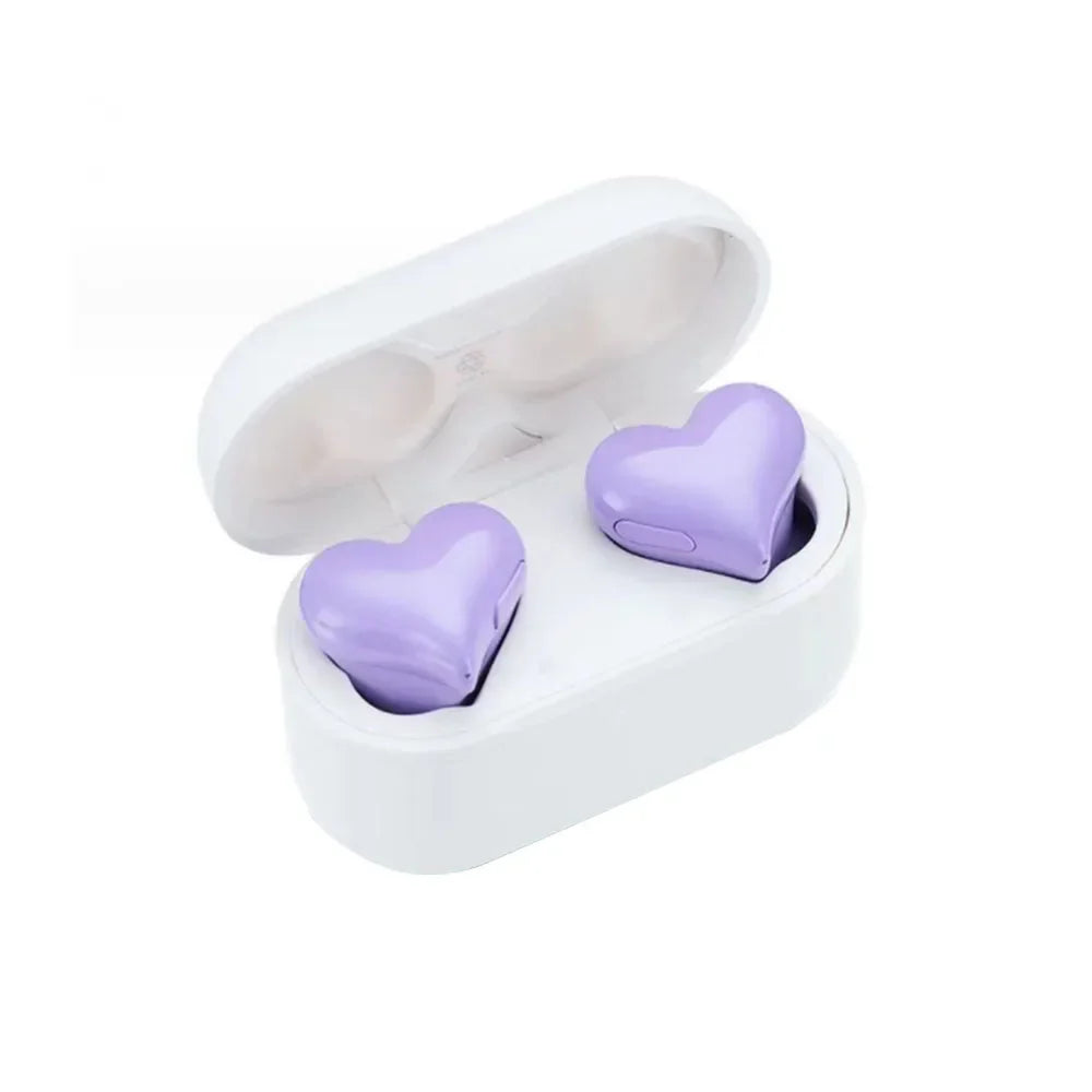 New Original Bluetooth Wireless Headphones Heart Shaped Earphones Woman Earphone High Quality Heart Earbuds Girl Gift