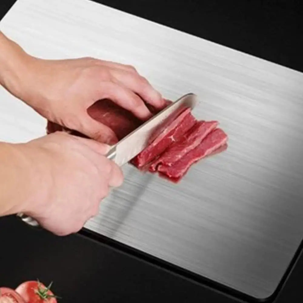 Double Thick Titanium Cutting Boards Stainless Steel for Home Kitchen Cooking Board Meat Fruits Vegetables Bread Outdoor Camping
