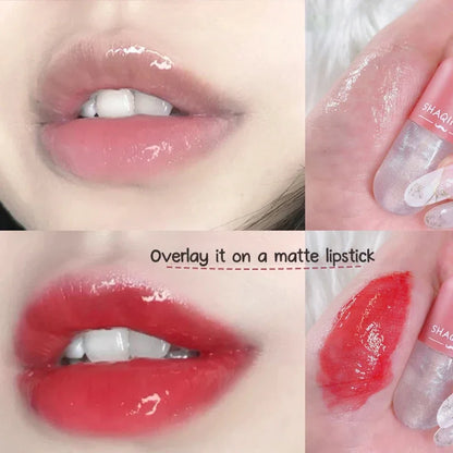 3PCS Lip Gloss Color Change Crystal Jelly Lipglaze Transparent Glass Lip Oil Moisturizing Glitter Liquid Lipstick Lip Cosmetics