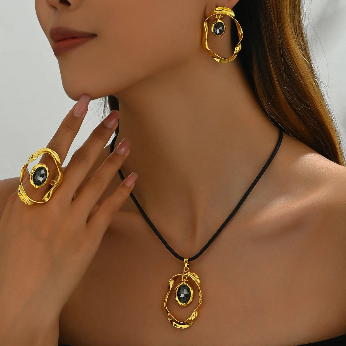 2/3/4Pcs Earrings Set Necklace Ring Bracelet Jewelry Set Bridal Wedding Banquet Accessories Fashionable Women Party Holiday Gift