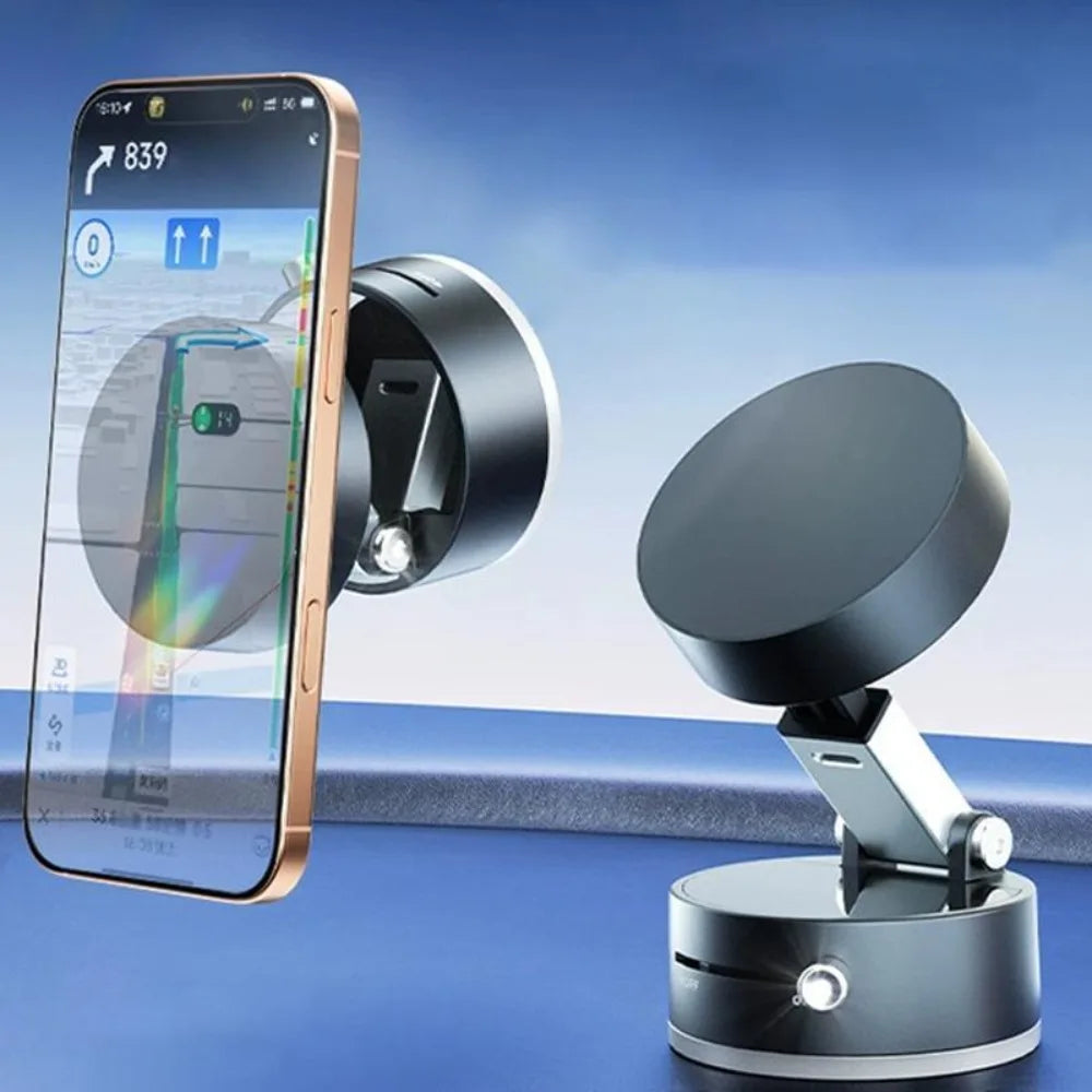 Magnetic Phone Holder Stand: Adjustable, Foldable, Strong Suction Cup for Car & Multi-Scene Use