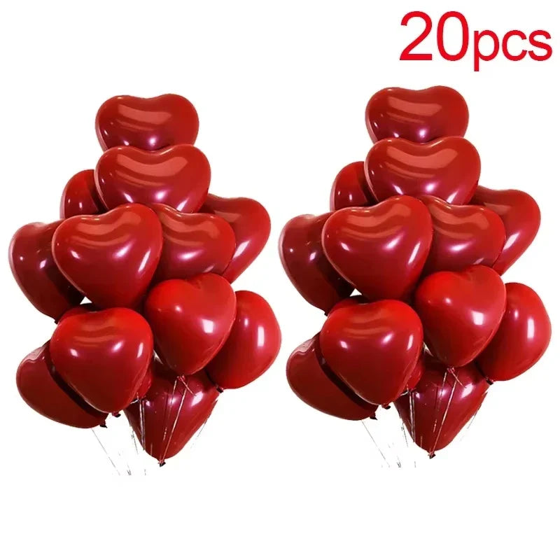 Valentine 50/10Pcs Red Heart Balloons Inflatable Latex Balloon for Valentine’S Day Wedding Party Anniversary Decoration Supplies
