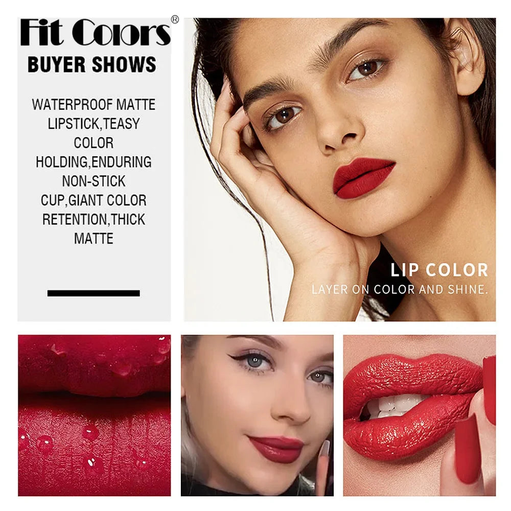 7Pcs Lipgloss 6Pcs Lip Liner Pencil Set Matte Non-Stick Cup Hook Lip Makeup Set Waterproof Long Lasting Lip Glaze