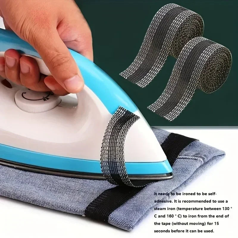 78.74Inch Pants Edge Shorten Self Adhesive Pant Mouth Paste Iron on Hem Fabric Fusing Hemming Ironing DIY Sewing Tape Stitch