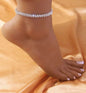 1PC Women'S Simple and Premium Copper Inlaid Water Diamond Love Foot Chain Bracelet Accessories Wedding Party Fashion Jewelry
