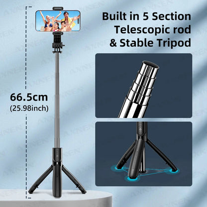 Selfie Stick Tripod for Cell Phone, Mobile Stand Monopod with Wireless Remote for Iphone Samsung Huawei Xiaomi Smartphone