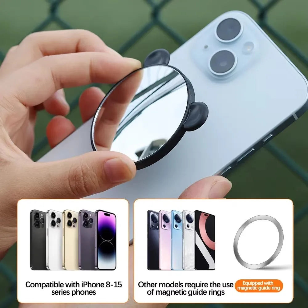 For Apple Magsafe Magnetic Phone Selfie Mirror Phone Back Camera Wide Angle Video Magnet Selfie Mirrors for Iphone 16 15 14 13