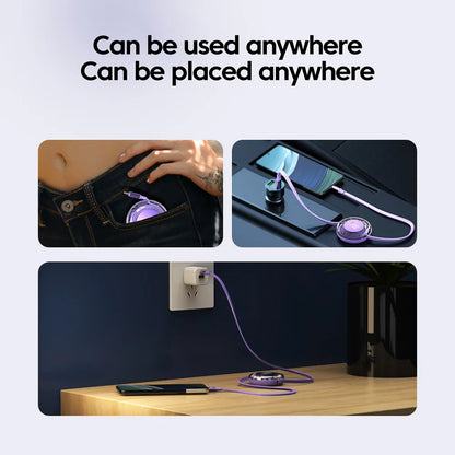 Olaf 120W Retractable USB C Cable Fast Charging USB A/Type C to Type C /IOS Cable for Iphone 15 14 13 Pro Max Huawei Xiaomi