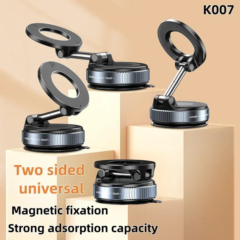 2025 Car Mount Vacuum Magnetic Holder 360° Adjustable Foldable Strong Suction Stand K007 for All Smartphones &Multiple Scenarios