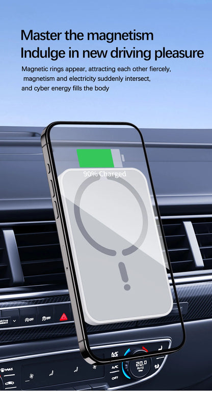 15W Magnetic Car Wireless Charger for Magsafe Iphone 12 13 14 15 16 Pro Max Air Vent Car Phone Holder Stand Fast Car Charging