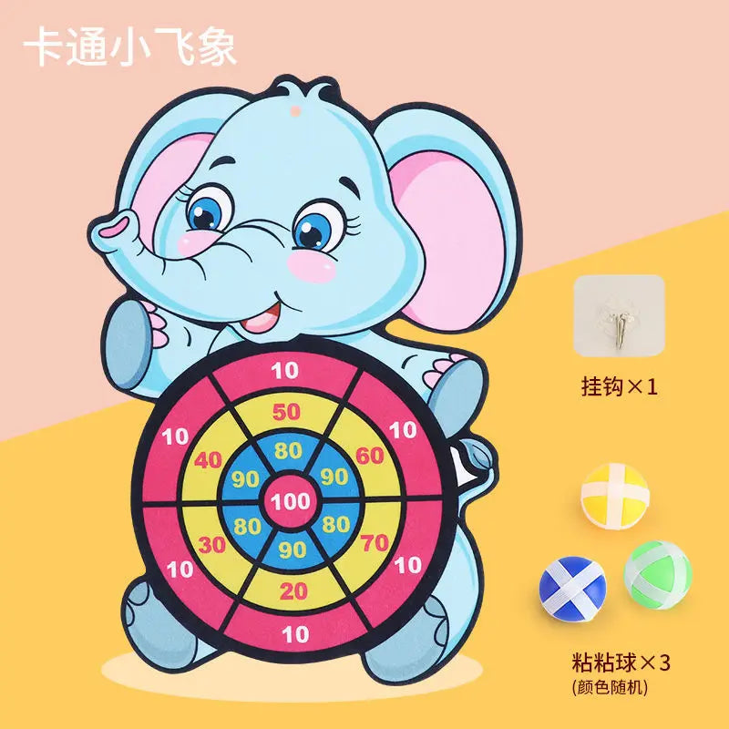 Dart Board Throw Ball Dartboard Target Sticky Ball.Cartoon Animal Target Game Panda Cow Two Piece for Children