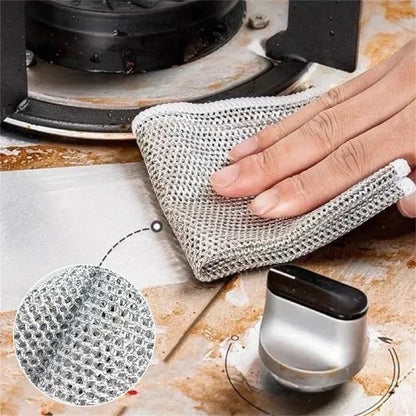 1-20PCS Magic Cleaning Cloth Thickened Double -Sided Metal Steel Wire Rags Kitchen Dish Pot Washdishing Cloths Towel Clean Tools