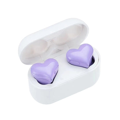 Fashion Wireless Earphones Hi-Fi Stereo Headphones Heartbuds Bluetooth-Compatible in Ear Noice Cancelling for Student Girl Women