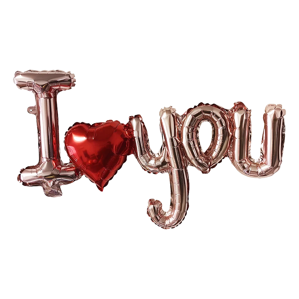 I Love You Red Heart Letter Balloons Foil Globos Valentines Day Wedding Decorations Bridal Shower Party Anniversary Supplies ﻿