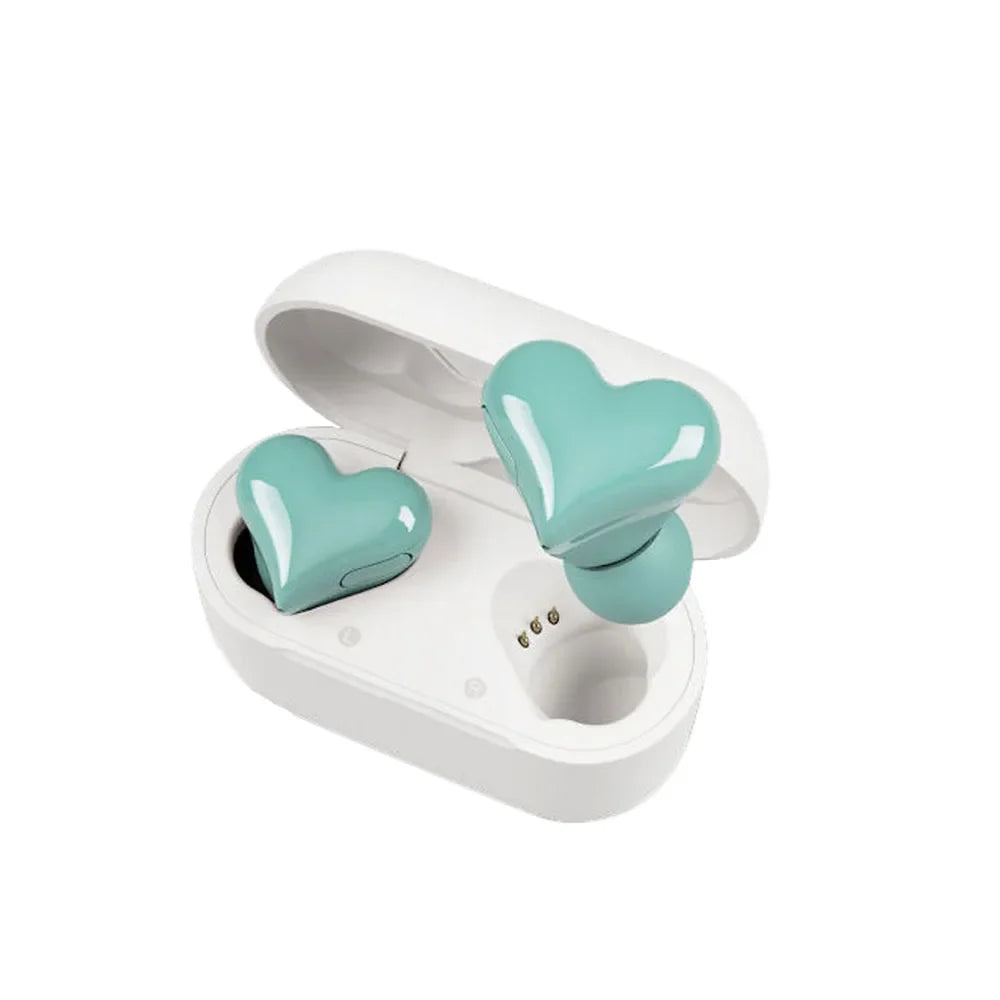 New Original Bluetooth Wireless Headphones Heart Shaped Earphones Woman Earphone High Quality Heart Earbuds Girl Gift