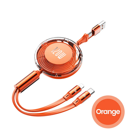 Olaf 120W Retractable USB C Cable Fast Charging USB A/Type C to Type C /IOS Cable for Iphone 15 14 13 Pro Max Huawei Xiaomi