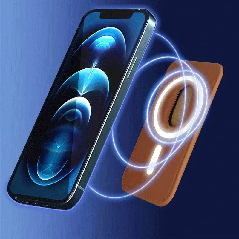 For Magsafe Card Holder Strong Magnetic Leather Wallet for Iphone 17 16 15 14 13 12 Pro Max Case ID Credit Card Pocket Slot Bag