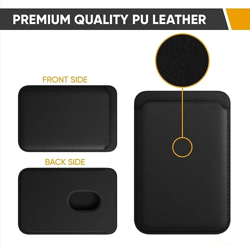 For Magsafe Card Holder Strong Magnetic Leather Wallet for Iphone 17 16 15 14 13 12 Pro Max Case ID Credit Card Pocket Slot Bag