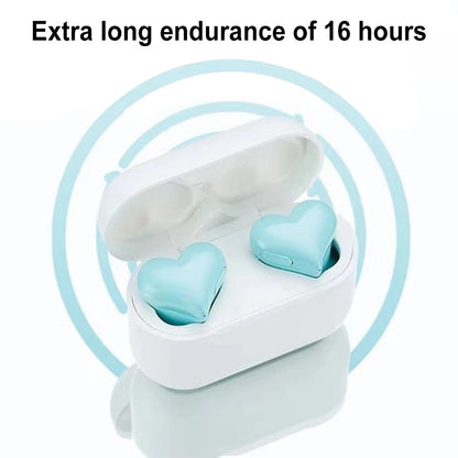 Fashion Wireless Earphones Hi-Fi Stereo Headphones Heartbuds Bluetooth-Compatible in Ear Noice Cancelling for Student Girl Women