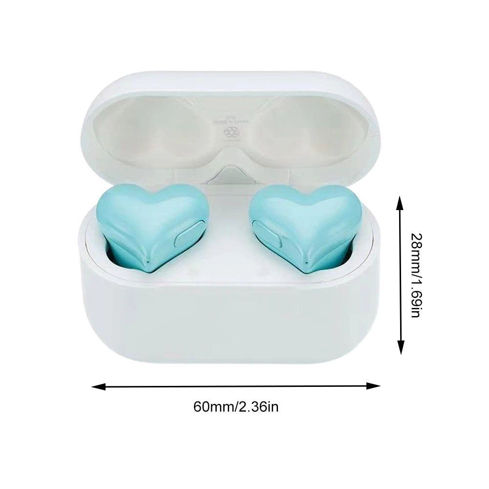 Fashion Wireless Earphones Hi-Fi Stereo Headphones Heartbuds Bluetooth-Compatible in Ear Noice Cancelling for Student Girl Women