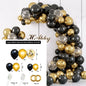 Black and Gold Balloon Garland Arch Set,Suitable for Decorating Graduation Parties,Weddings,Birthday Parties and Other Occasions