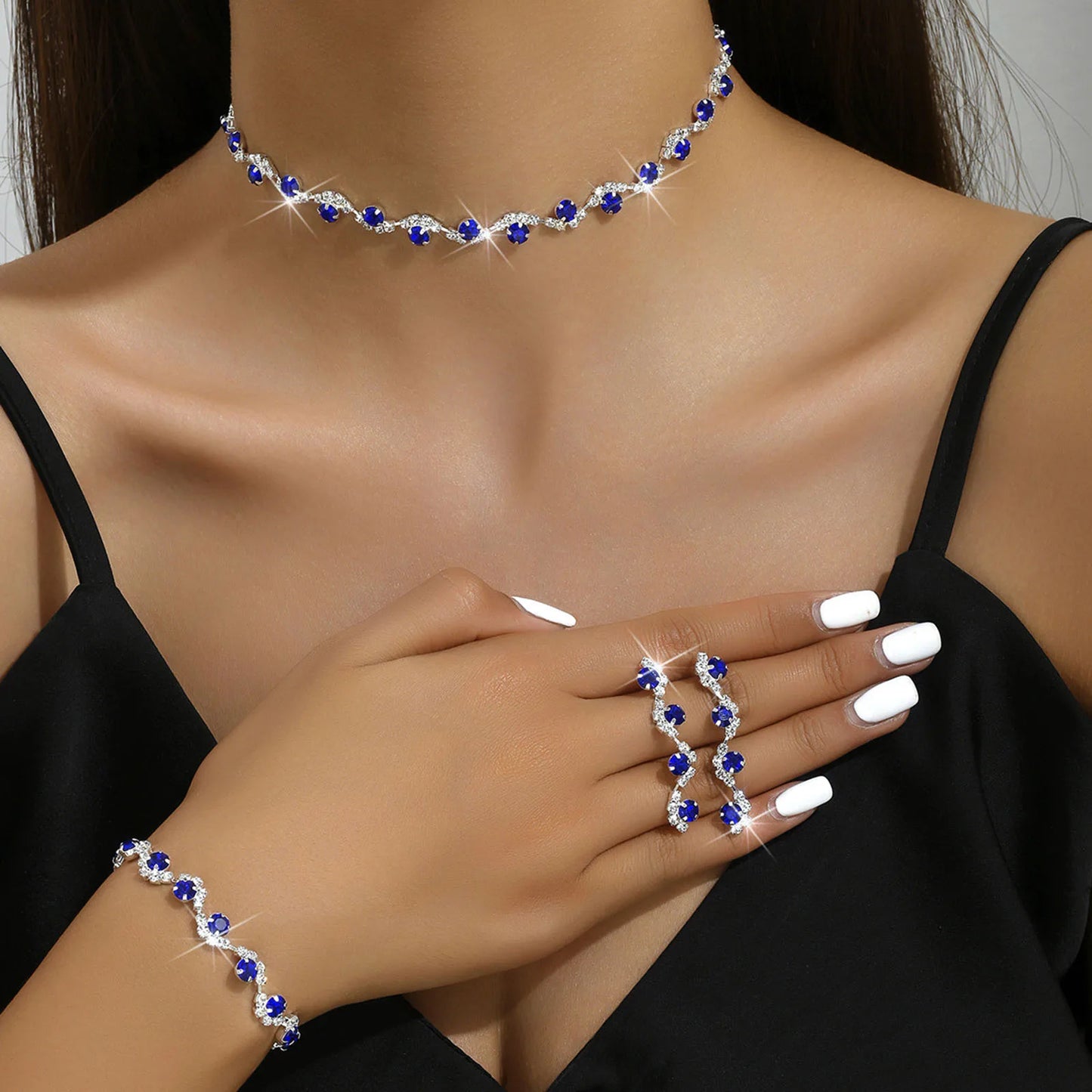 2/3/4Pcs Earrings Set Necklace Ring Bracelet Jewelry Set Bridal Wedding Banquet Accessories Fashionable Women Party Holiday Gift