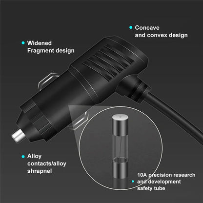 3 in 1 USB Type C Socket 120W Car Cigarette Lighter Splitter 12V 24V Fast Charger Phone Power Adapter for Car DVR GPS Dashcam