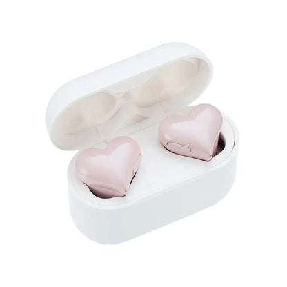 Fashion Wireless Earphones Hi-Fi Stereo Headphones Heartbuds Bluetooth-Compatible in Ear Noice Cancelling for Student Girl Women