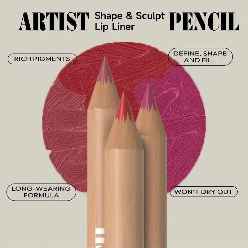 FACE SECRET 4Pcs/Set,Moisturizing Fresh Lightweight Plumping Lip Gloss with Brown Lipliner Set Non-Sticky Liquid Lipstick Makeup