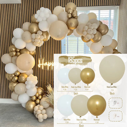 Apricot Coffee Brown Balloon Garland Arch Kit Wedding Birthday Party Decoration Kids Latex Balloon Globos Baby Shower Decor