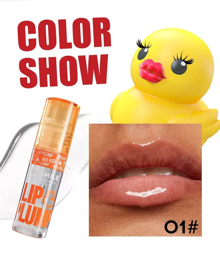 Duck Lip Plump Lip Oil Long-Lasting Moisturizing Lip Gloss Mirror Water Natural Transparent No Sticky Gloss Pearl Lip Glaze Set