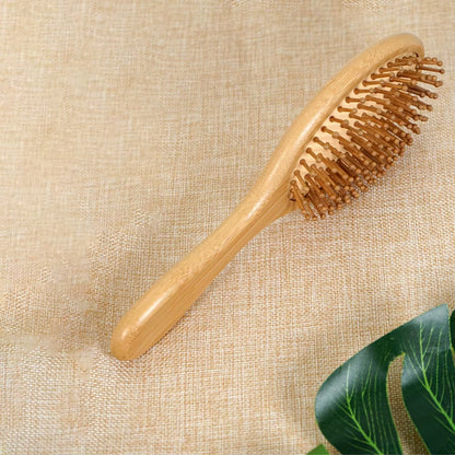 1Pc Premium Bamboo Hair Brush Set with Elegant Gift Box Wide-Tooth Detangler&Scalp Massager for Men/Women