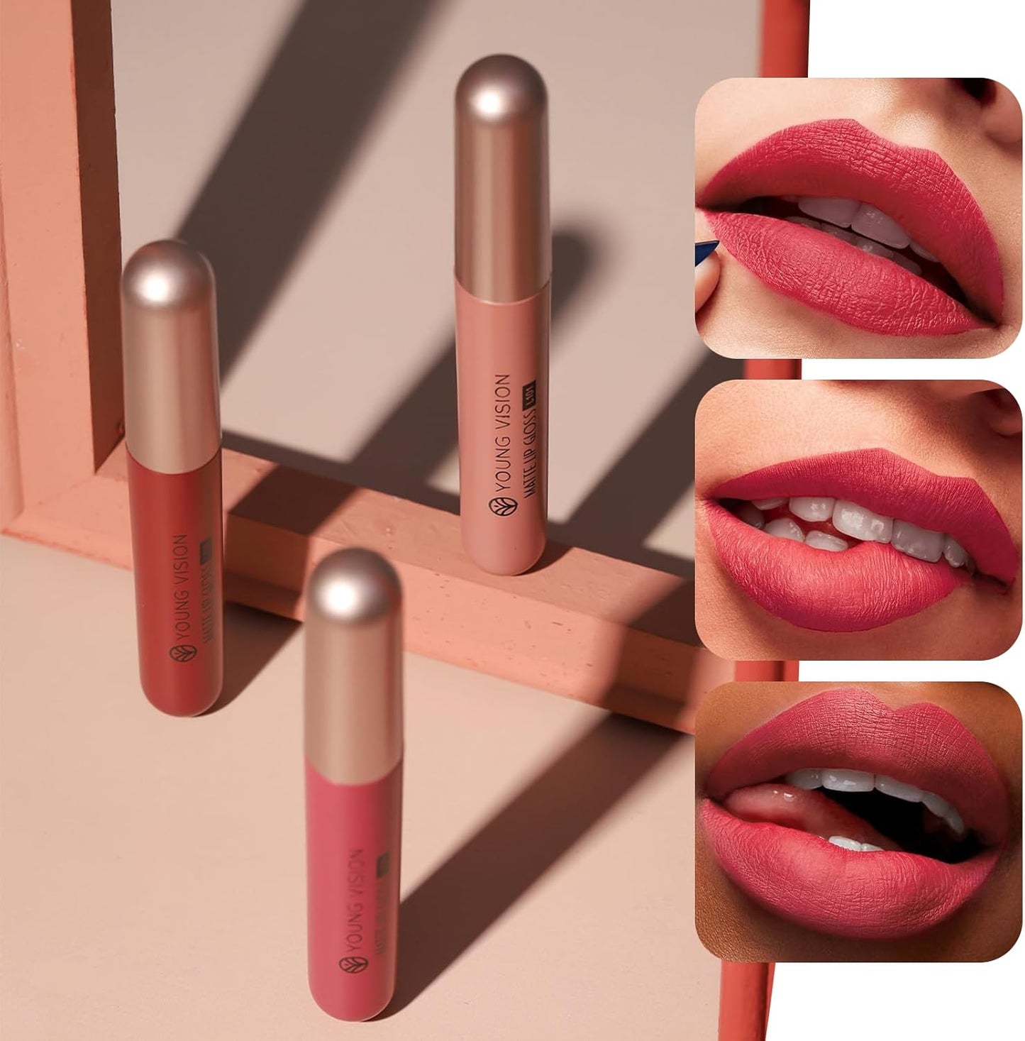 6 PCS Matte Liquid Lipstick Lipgloss Set - Matte Liquid Lipstick Lip Stain Long Lasting Lip Gloss Plumper Lip Makeup Non-Fade Lip Gloss for Women Girls