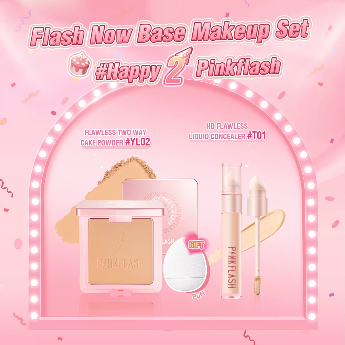 2 Anniversary Full Makeup Sets Waterproof Liquid Lipstick Face Concealer Eyeshadow Palette Mascara Eyebrow Cosmetics