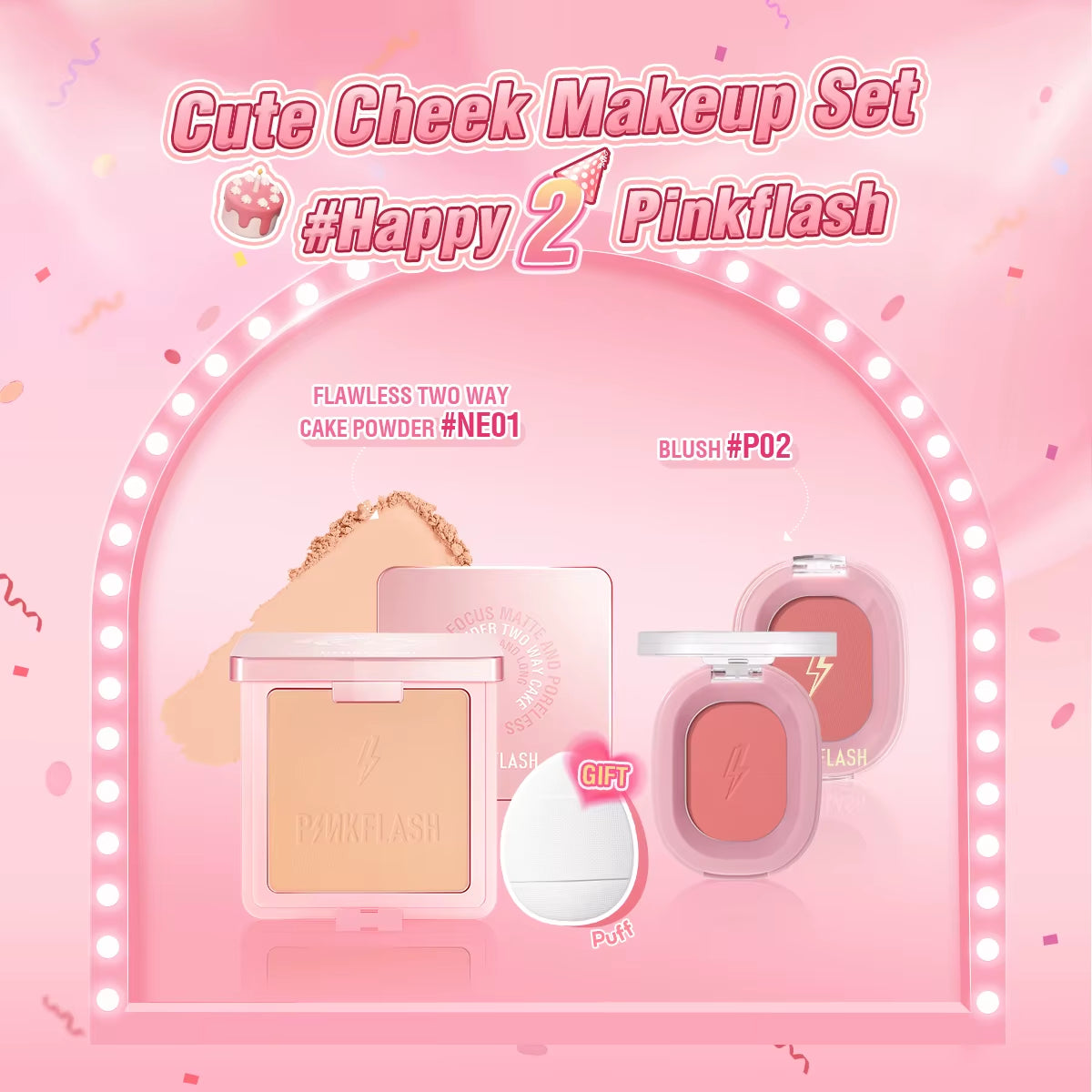 2 Anniversary Full Makeup Sets Waterproof Liquid Lipstick Face Concealer Eyeshadow Palette Mascara Eyebrow Cosmetics