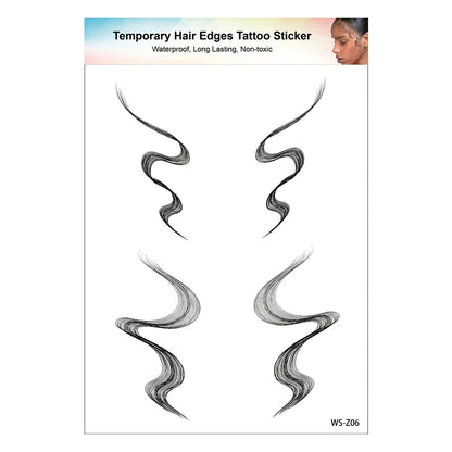 1PC Hair Tattoo Stickers Creating the Seriously Real Baby Hairs Temporary Hairline Sticker Curly Template Hair Edge Tattoo Stick